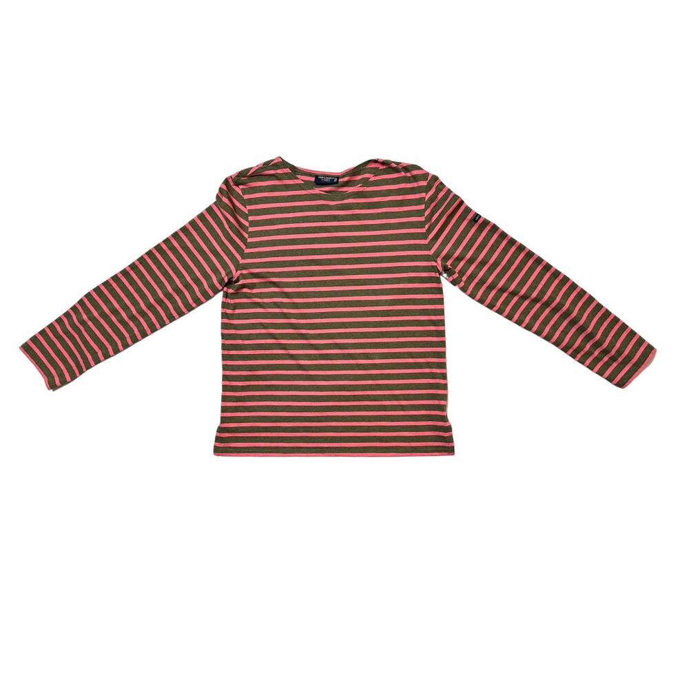 Saint James - Breton Shirt - Pink and Grey Striped - Long Sleeve